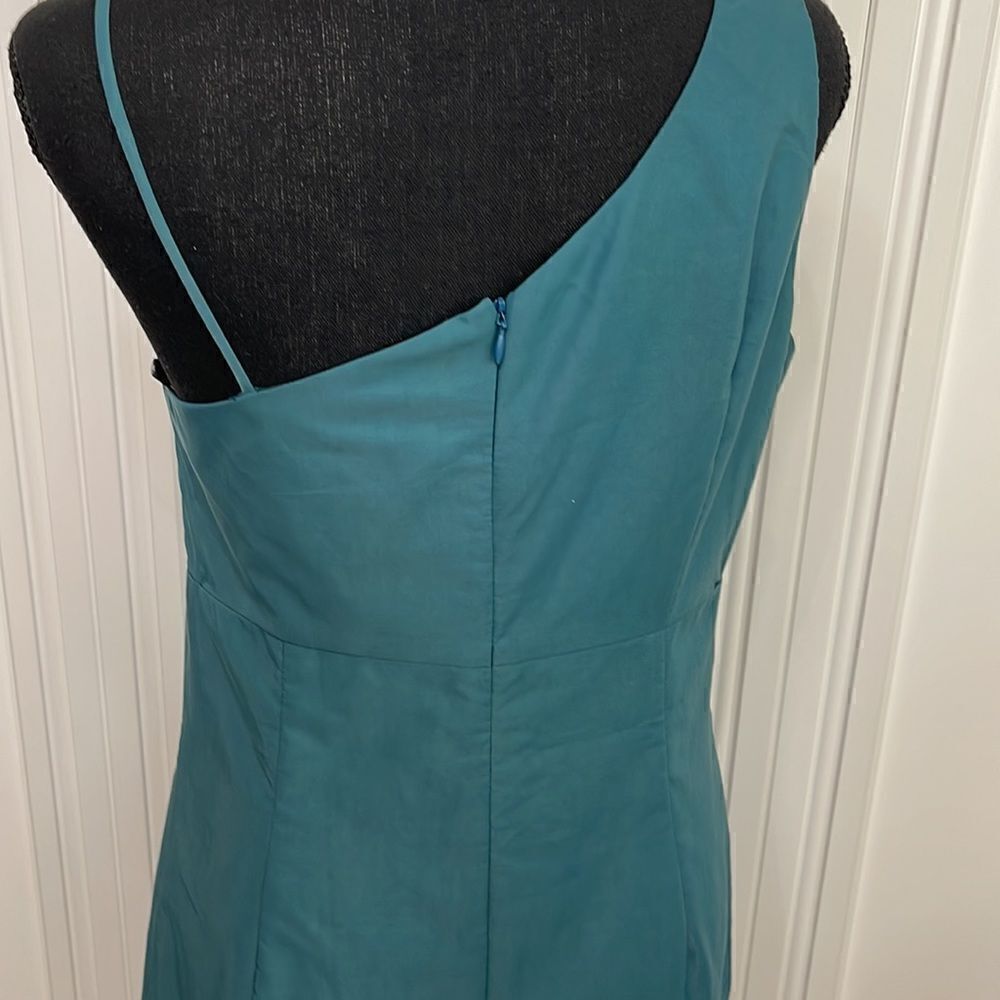 Voom by‎ Joy Han Teal Taffeta One Shoulder Dress Size women’s large - Picture 4 of 6